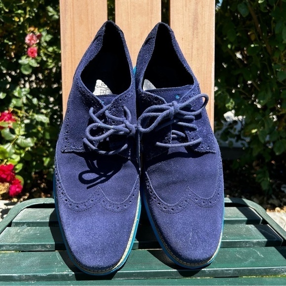Mens Cole Haan LunarGrand Wing Tip Suede shoes - Picture 1 of 6
